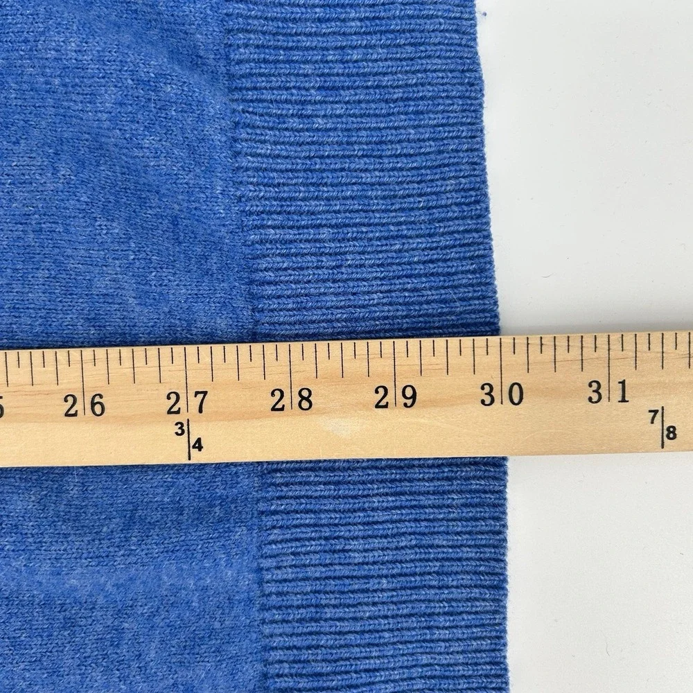 LL Bean Lambswool Sweater Mens XLT Blue V Neck Knit Pullover Tall QQY79 Heritage